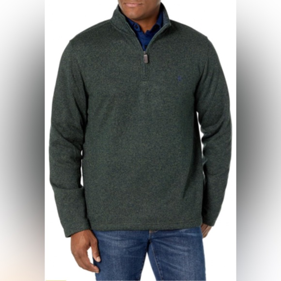 Izod Other - NWT Izod Men's Performance 1/4 Zip Sweater Fleece Solid Pullover Green Size XL